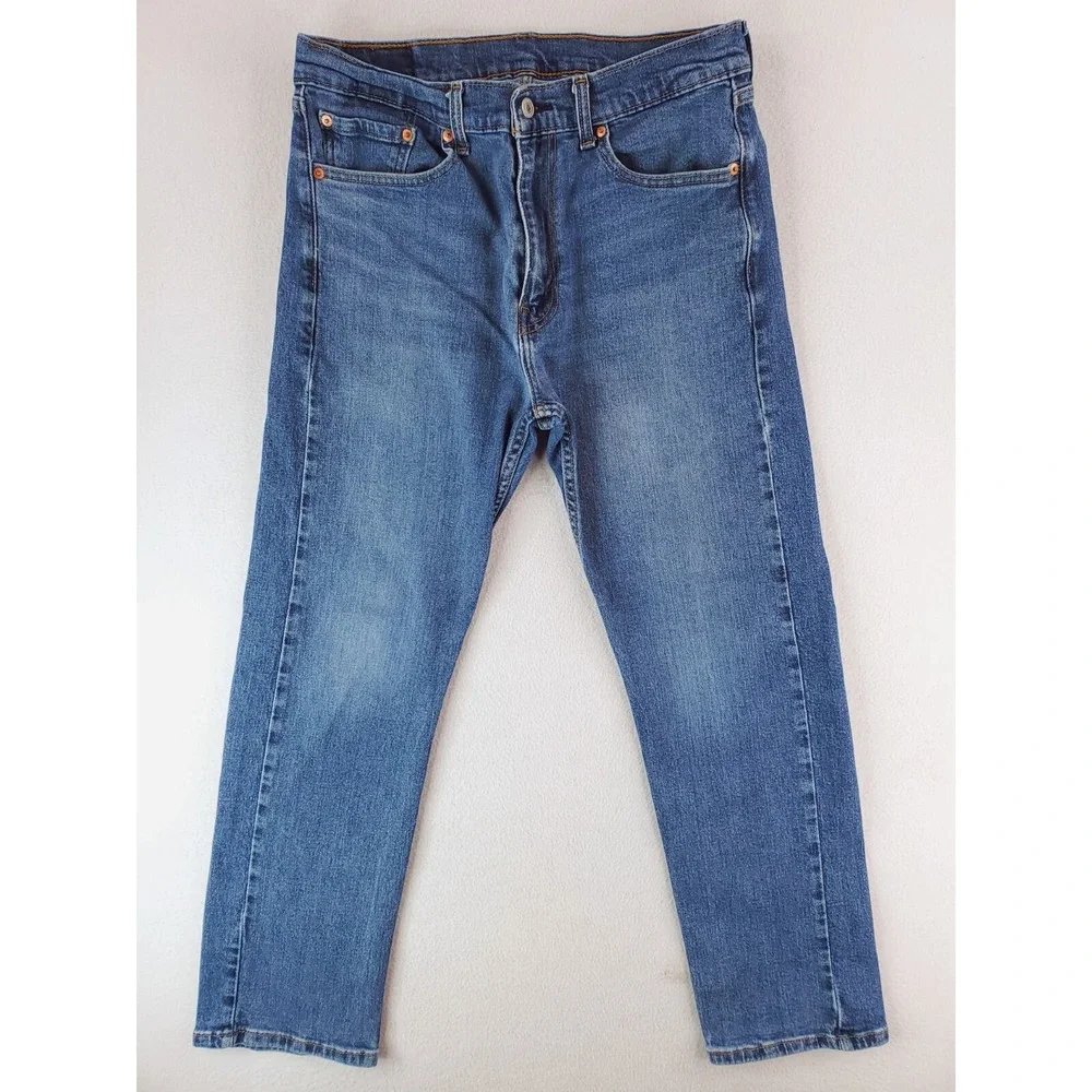 Levis 505 Jeans Mens 33x30 Blue Regular Straight Stretch Denim Pants Medium